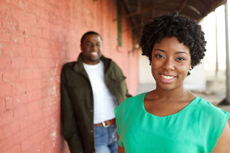 Portrait of an African American loving couple.の写真素材