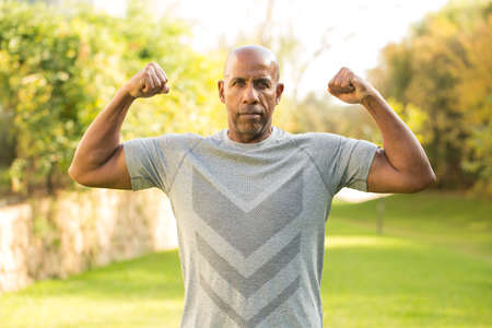 Fit African American man.の写真素材