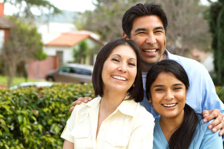 Hispanic family with a teen daughter.の写真素材