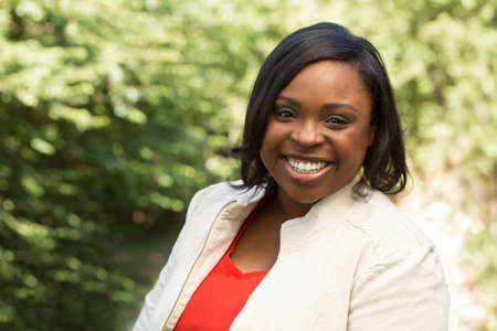 Happy African American Woman Smilingの写真素材