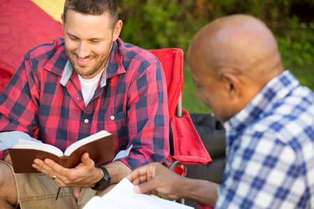 Men having a bible study.の写真素材