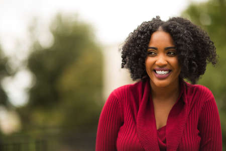 Beautiful Confident African American Woman Smiling Outside