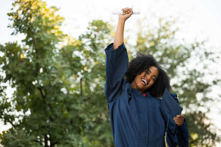Confident African American woman at her graduation.の写真素材