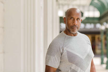 African American man with a concerned look.の写真素材