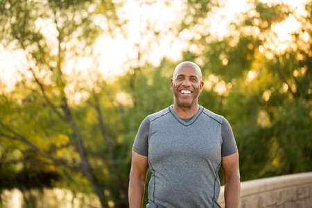 Portrait of a fit mature African American manの写真素材