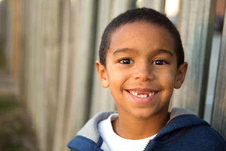 Happy little boy at school.の写真素材