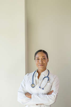 Portrait of an African American female doctor.の写真素材