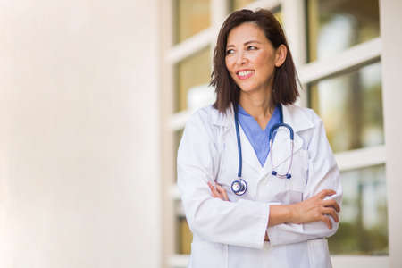Portrait of a confident Asian healthcare provider.の写真素材