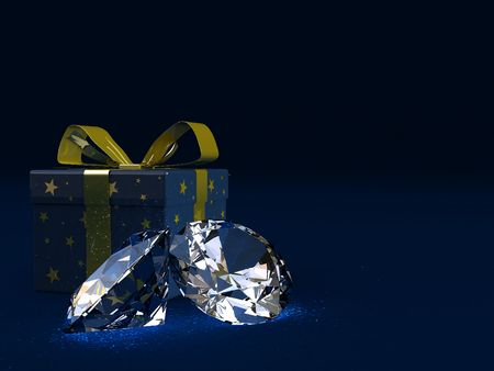3d render illustration of decorations and christmas giftsの写真素材