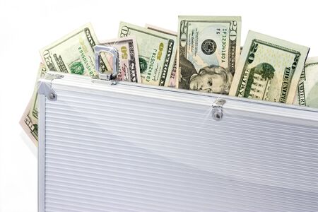 photo of a suitcase full of money