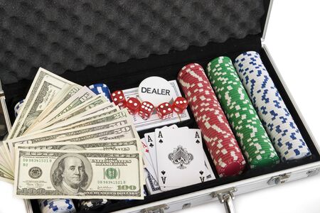 Gambling background with dollars,dices and chipsのeditorial素材