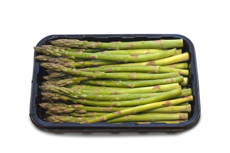Bunch of asparagus isolated on white backgroundの写真素材