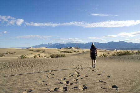 Fantastic sand dunes into the Death Valley, Californiaの写真素材