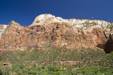 red rocks mountain in the Zion canyon national parkの写真素材