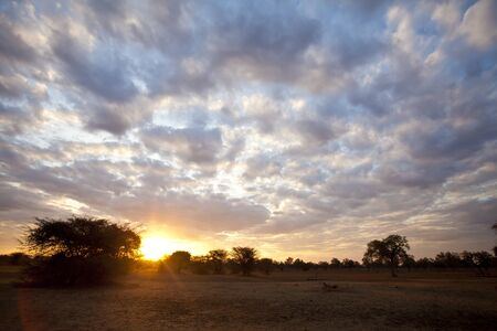 Beautiful african sunset with an endless skyの写真素材