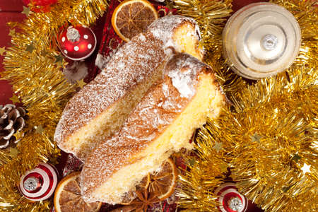 Typical italian Pandoro cake for Christmas holidaysの写真素材