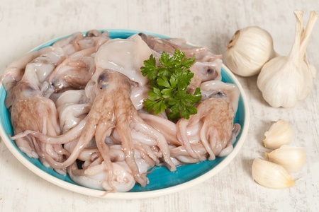 Fresh raw octopus ready to be cooked