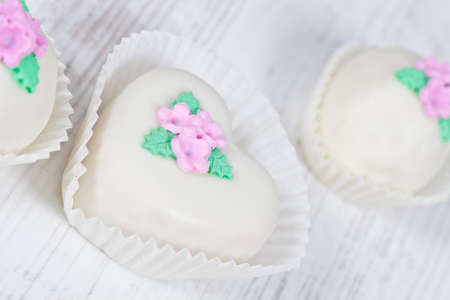 Delicious almond pastries with cute decorations