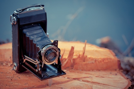 Beautiful old folding camera with a nice design