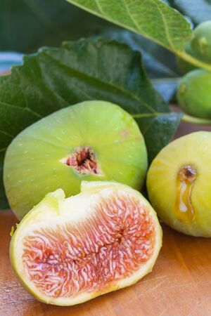 Raw fresh and tasty fig fruits from south of italyの写真素材