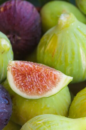 Raw fresh and tasty fig fruits from south of italyの写真素材