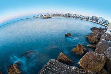 South of italy Seaside panoramic view with a fisheye lens