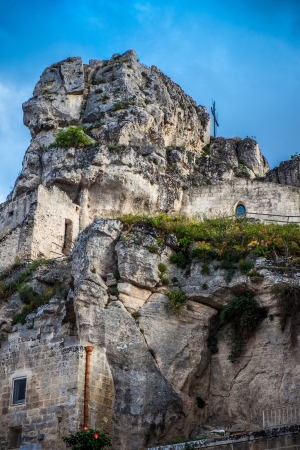 Matera, amazing city that lies athwart a small canyonの写真素材