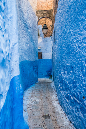 The beautiful blue medina of Chefchaouen in Moroccoの写真素材