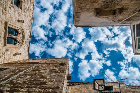 Beautiful gothic architecture in the old town of Conversano, Italyの写真素材