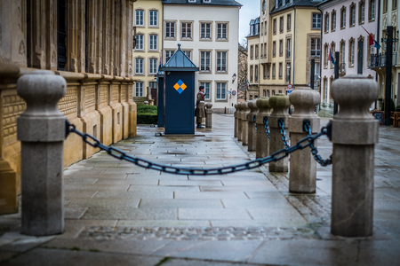 Guard at the Royal palace in Luxembourg cityのeditorial素材