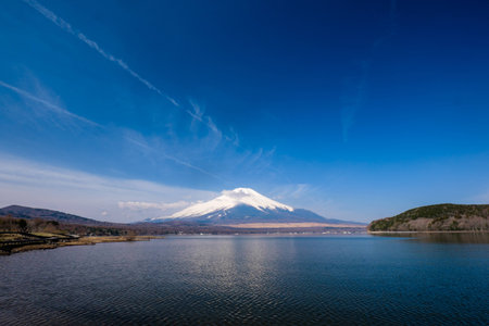 View of the majestic mount Fuji in Japanの写真素材