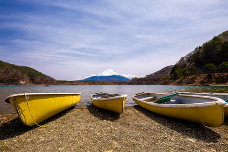 View of the majestic mount Fuji in Japanの写真素材