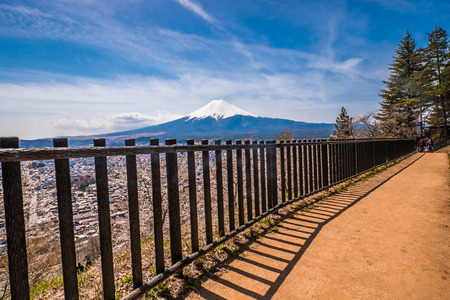 View of the majestic mount Fuji in Japanの写真素材