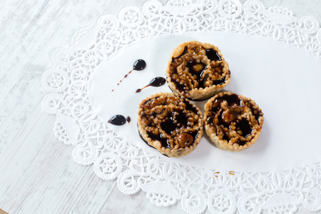 Cartellate, traditional home made pastries filled with figs syrupの写真素材