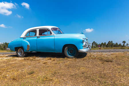 Typical and iconic colonial american car in Cubaのeditorial素材