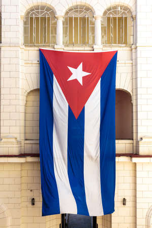 The famous and iconic cuban flag in La Habana, Cubaの写真素材