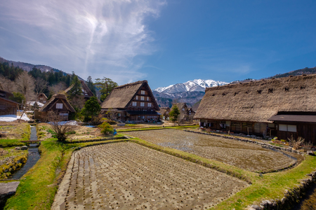 The beautiful site of Shirakawa-go in the Gifu prefecture of Japanのeditorial素材