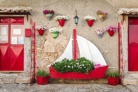 The beautiful fishermens village of Marzamemi in the south of Sicilyの写真素材