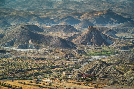 Wonderful landscapes in the desert of Tabernas, Andalusia, Spainのeditorial素材