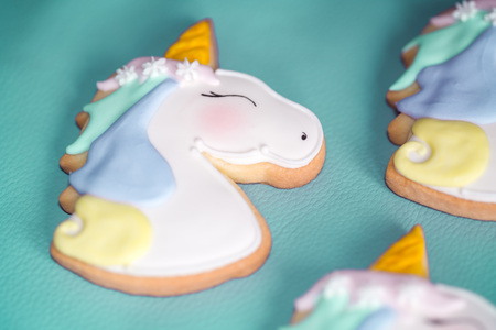 Wonderful Unicorn cookies to decorate parties or birthdaysの写真素材