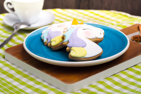 Wonderful Unicorn cookies to decorate parties or birthdaysの写真素材
