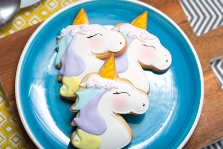 Wonderful Unicorn cookies to decorate parties or birthdaysの写真素材