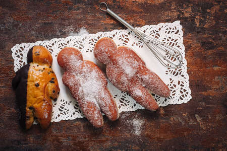 Saint Nicholas traditional little man shaped pastryの写真素材