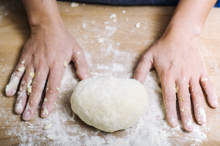 Making of the traditional italian pasta doughの写真素材