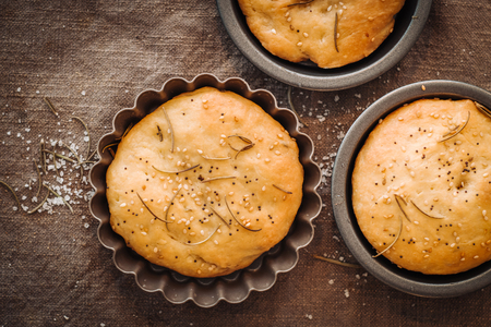 Traditional Italian Focaccia bread from Puglia regionの写真素材