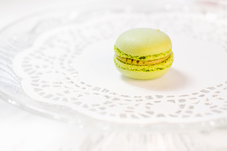 Typical and colorful french macaroons pastriesの写真素材