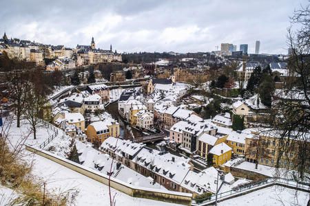 Candid life in the city of Luxembourg during winter timeの写真素材