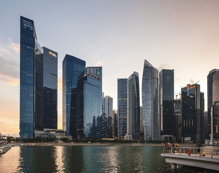 The modern city of Singaporeのeditorial素材