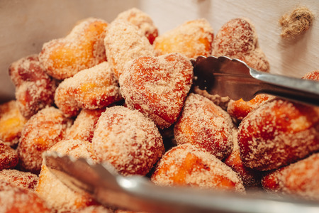 Heart shaped doughnuts for valentine's day celebration