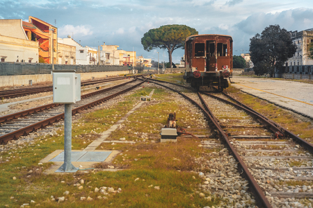 MANDURIA-ITALY/DECEMBER 2017: A whole train station abandoned in the south of Italyのeditorial素材